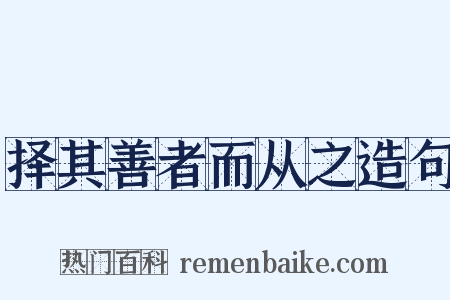 择其善者而从之造句是什么意思的图片